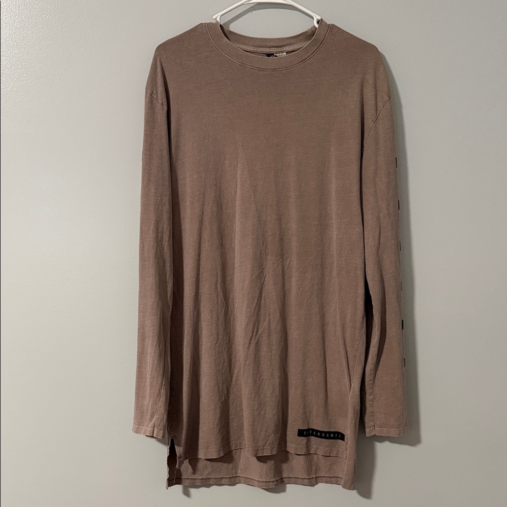 Divided Taupe Long Sleeve Men's Tee